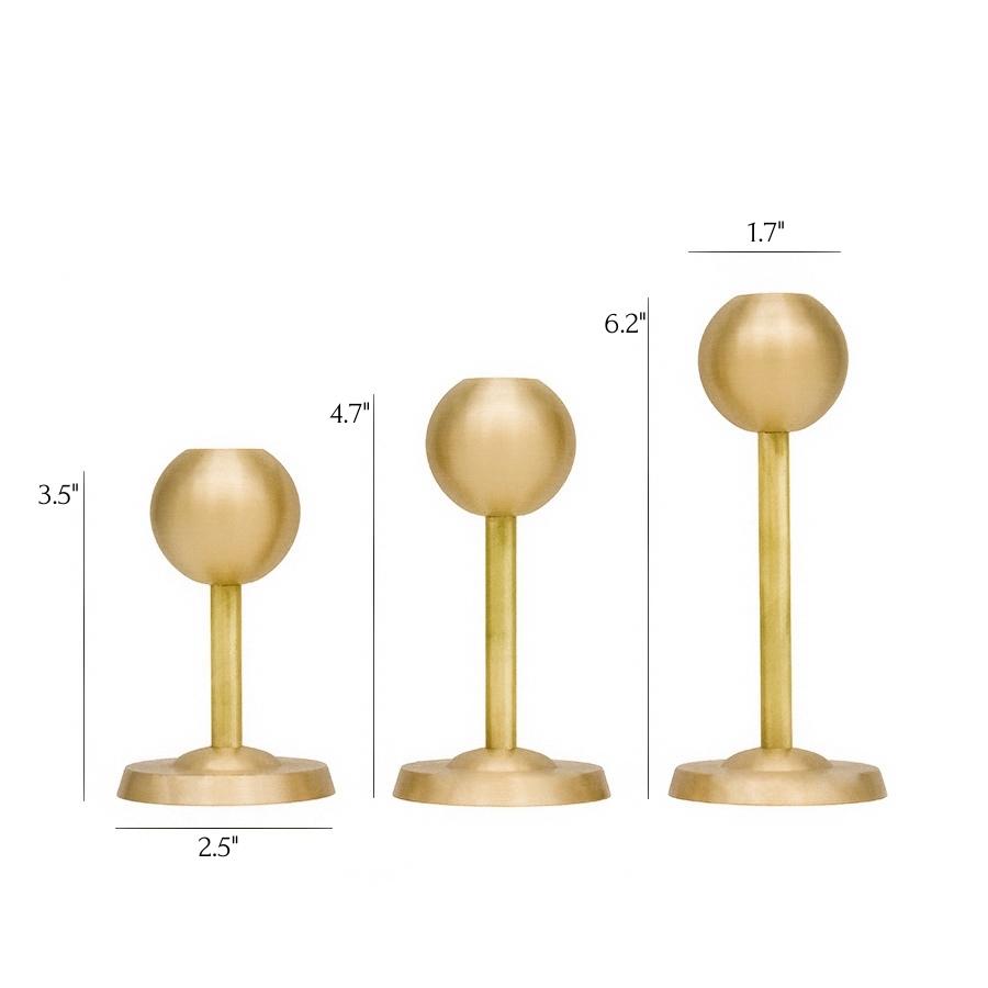 Galassie Dorate - Sophisticated Brass Candle Holder Trio ( Set of 3 )