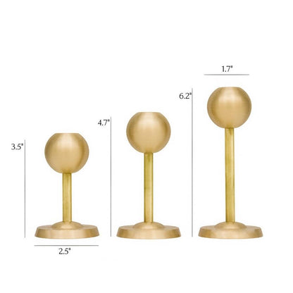 Galassie Dorate - Sophisticated Brass Candle Holder Trio ( Set of 3 )