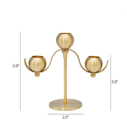 Tripla Eleganza - Exquisite Brass Candle Holder Trio