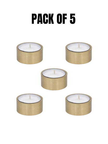 Brilliant Brass Tealight Candle Holders: Set of 5