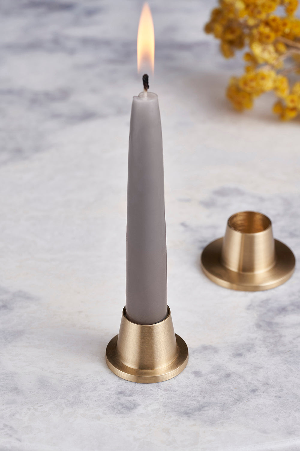 Luna - Minimalist Brass Candle Holder