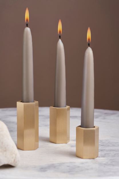 d'Oro Scintille - Elegant Brass Candle Holder Set: The Perfect Accent for Your Home ( Set of 3 )