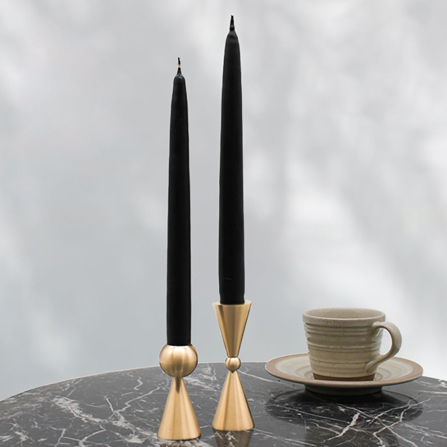 Aurora - Brilliant Brass Candleholder Duo