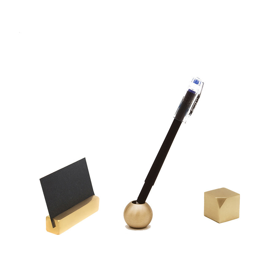 Stylish and Efficient Office Collection: Bookweight - Card Holder - Pen Holder