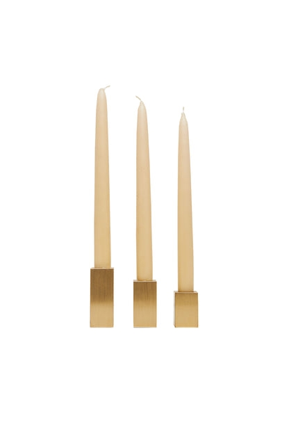 d'Oro Brilla - Elegant Brass Candle Holder Set: The Perfect Accent for Your Home ( Set Of 3)