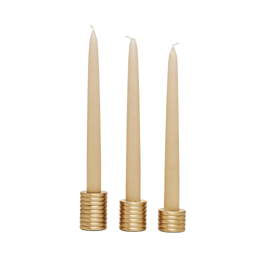 d'Oro Luce  - Elegant Brass Candle Holder Set: The Perfect Accent for Your Home ( Set of 3 )