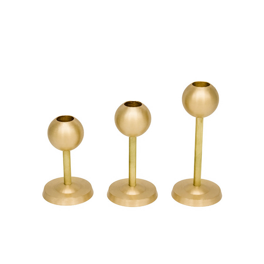 Galassie Dorate - Sophisticated Brass Candle Holder Trio ( Set of 3 )