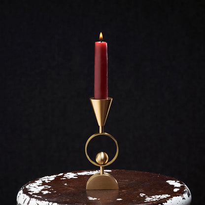 Tramonto Conical - Graceful Brass Candle Stand