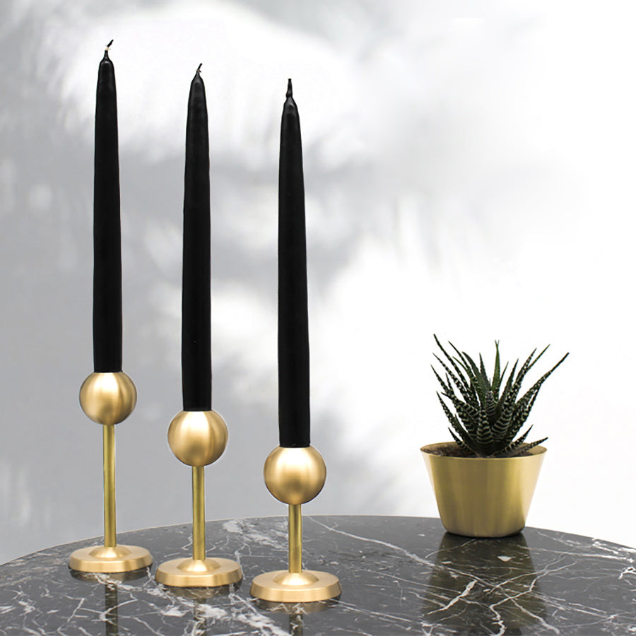 Galassie Dorate - Sophisticated Brass Candle Holder Trio ( Set of 3 )