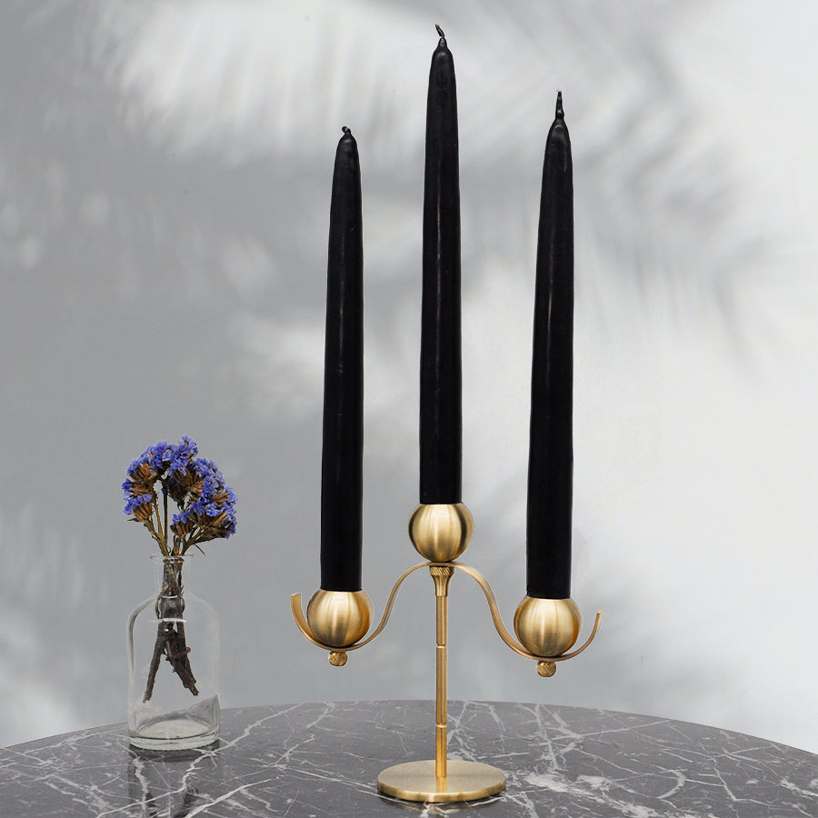 Tripla Eleganza - Exquisite Brass Candle Holder Trio