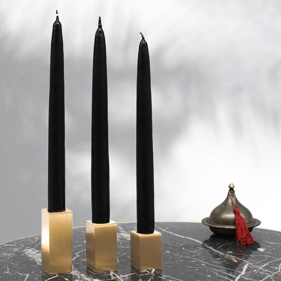 d'Oro Brilla - Elegant Brass Candle Holder Set: The Perfect Accent for Your Home ( Set Of 3)